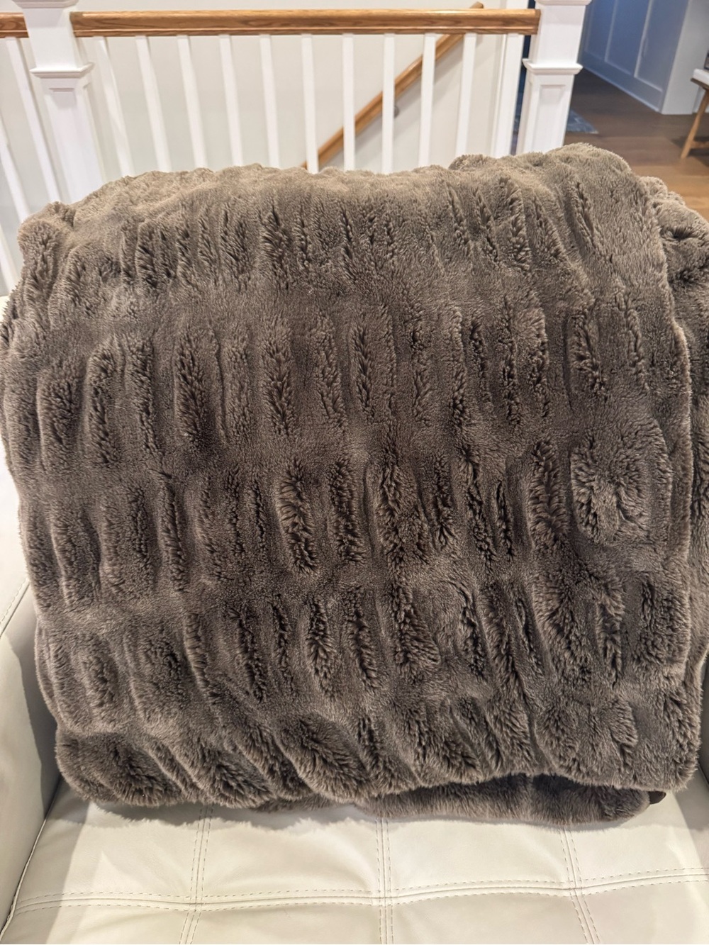 Pottery Barn Plush Brown Faux Fur Throw